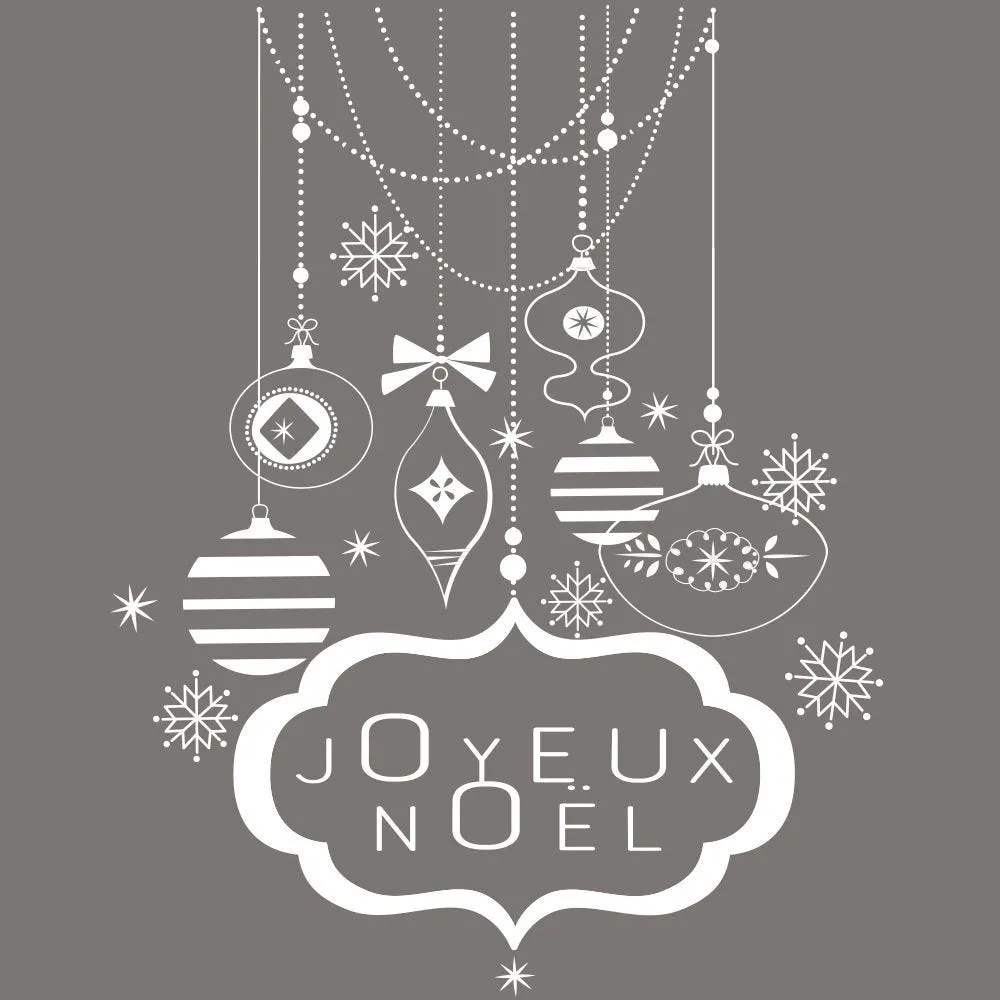 Vitrophanie supension boules joyeux noël - 68 x 87 cm